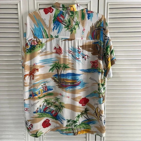 Vtg Solutions Original Hawaiian Islands Shirt Bahamas Barbados Antigua Large - Picture 5 of 15